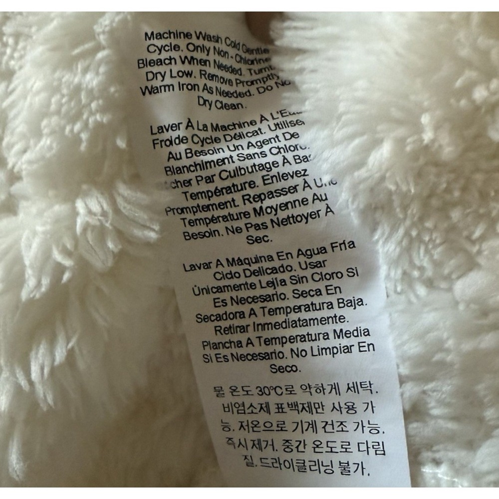 Pottery Barn Plush Robe Women Medium Ivory Shawl Collar Belted Bathrobe - Picture 7 of 7